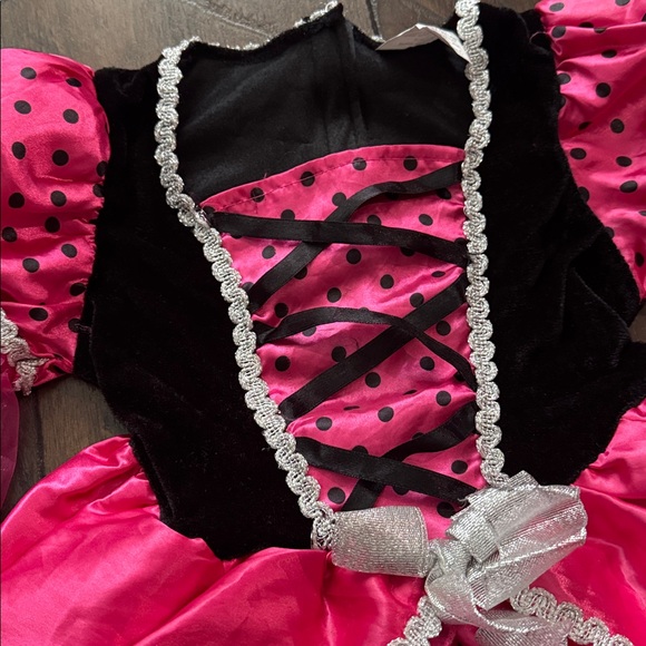 Pink Polka Dot Witch Costume with Hat - Picture 3 of 9